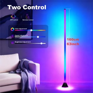 Yilin | New Version RGBIC Floor Lamp Modern LED Smart Corner Floor Lamp App Remote Control Music Sync Color Change Stand Lamp for Decor