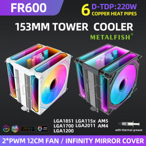 Metalfish CPU Air Cooler 4 6 Heat Pipe PC Radiator Cooling ARGB PWM 12cm Fan For 1851/1700/1200/115X/AM5/AM4/2011/X79/X99