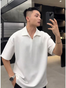 Áo Thun Polo Tay Ngắn Màu Trắng Có Nút Cài Thiết Kế Thời Trang Mùa Hè Cho Nam Thương Hiệu Cao Cấp Tay Lửng Vai Thường Ngày