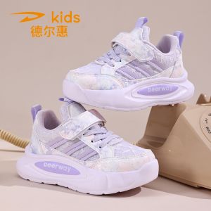 Deerway Girls Running Shoes Breathable Mesh Lightweight Sport Sneakers Childrens Footwear Comfortable Cushioned Sole