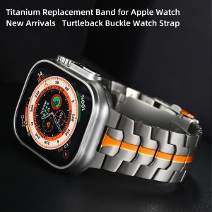 Titanium Band for Apple Watch 49mm 46mm 45mm 44mm 42mm 41mm 40mm 38mm Men Women Luxury Titanium Metal Replacement Watch Strap for Apple iWatch Ultra 2 Series 10 9 8 7 SE 6 5 4 3 2 1