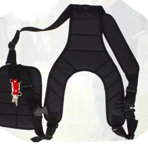 Adjustable Grass Strimmer Shoulder Harness Strap Double Shoulder Belt Lawn Mower Garden Brush Cutter Comfort Double Nylon Belt Shoulder Strap Black Trimmer Shoulder Strap for Brush Cutters/Trimmers