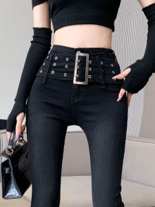 American Retro Stretch Skinny Jeans Denim Female Spring & Fall Stylish High-Waisted Trousers Silm Slim Looking High Pencil Trousers