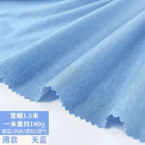 Washed Pure Cotton Denim Fabric Thickened Thin Multi-Specification Shirt Pants DIY Clothing Design Cloth Pure Color