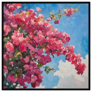 Tranh vẽ giàn hoa giấy. Tranh treo tường dán tường sơn dầu tranh trí canvas. CGI-1438