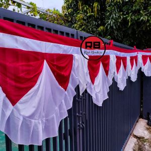 BENDERA GELOMBANG MERAH PUTIH GARUDA 10GELOMBANG ±8METER HARGA PROMO