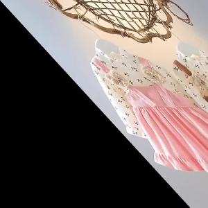 Sonkpuel | ‌Girls Spring Autumn Long Sleeve Pinafore Dress with Cute Cherry Bear Print Casual Outfit‌
