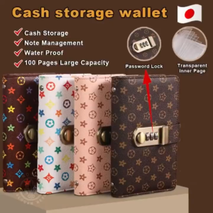 PU leather Binder Saving Challenge Savings Book With Password Lock Couples 100-day Challenge Envelope Notepad Set COD