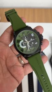 Jam Tangan Seven Minute Bulat Angka M766 LS-845SAR / Jam Tangan Fashion Pria Tali Rubber Diameter 45 cm