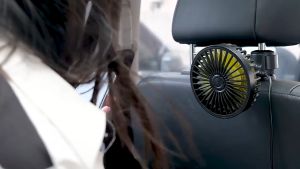 Car USB Fan Car Rear Seat Fan 12V 24V Small Electric Air Conditioning Cooling Device 3 Speed Adjustment Fan