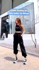 CELANA KULOT WANITA - JOGGER GAMBLOK CELANA PANJANG WANITA TALI SERUT - ONE POCKET