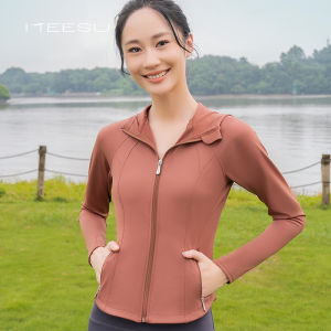 เสื้อแจ็คเก็ตโยคะแบบมีฮู้ด Meisu แขนยาว ผ้าขนแกะ ซิป ออกกำลังกายกลางแจ้ง ฤดูใบไม้ร่วง/ฤดูหนาว เสื้อผ้าโยคะสำหรับผู้หญิง