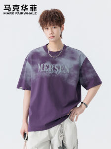 Mark Fairwhale | Causal American Style T-Shirt Loose Drop Shoulder Letter Print