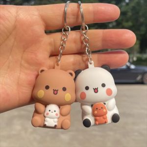 ~~Bubu Dudu Say I Love You Voice Toys Keychain Yier Panda Bear Glowing Anime Figures Phone Ornament Bag Decoration Couple Gifts
