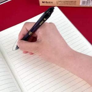 M&G | M&G Gel Pen 0.5MM Black Quick-Drying Ink Soft Rubber Grip Refillable Suitable for Students and Office Use