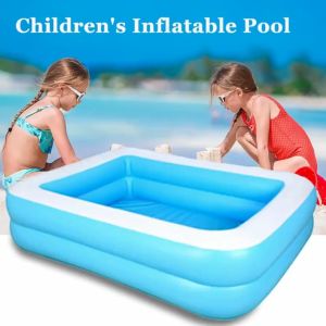 Inflatable Swimming Pool Summer Multiple Design Inflatable Rectangular Swimming Pool For Kids and Family In Home or Outdoors Bonding Family Swimming Pool 1.2/1.5/1.8/2.0M 2layer and 3layer Swimming Pool For kids and Adults