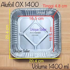 [Isi 5] Aluminium Foil OX 1400 Uk 20x20 cm Bestfresh / Aluminium Foil 20x20cm Best Fresh / Aluminium Foil Tray Alufoil Alutray Kotak Nasi Kuning Campur Ayam OX 1400 / Alufoil 20x20 cm OX1400 / Alufoil Tray 20 x 20 cm / Aluminium Foil Kotak Besar 20x20