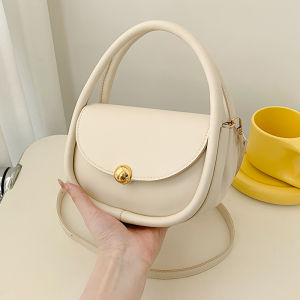 Fashionable Small Square Handbag Womens Crossbody Bag Elegant PU Leather Soft Surface Pure Color Modern Neutral Style
