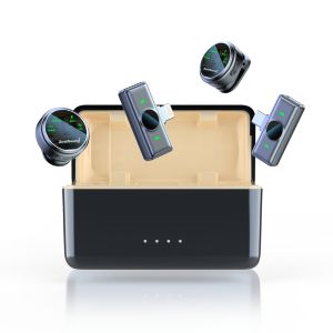 ZealSound M2 một đến hai nút mini không dây trên ve áo micro camera vlog trực tiếp cuộc phỏng vấn ngoài trời radio micro phiên bản máy ảnh màu đen