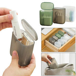 Portable Data Cable Storage Box Travel Headphone Jewelry Coin Organizer Bin Drawer Makeup Lipstick Holder Dust-Proof Storage Case