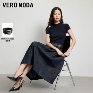 Vero Moda | Preppy Style Half Neck Knit Short Sleeve Dress Autumn New