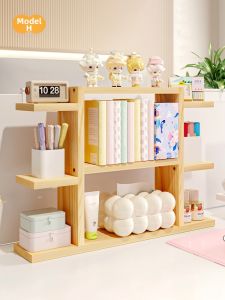Office Desk Organizer Wooden Shelf