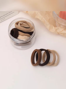 สีดำ ยางรัดผมแบบไม่มีรอยต่อ ผู้หญิง แฟชั่น สไตล์เกาหลี ยางรัดผมสีกาแฟนมแหวนผ้าเช็ดตัวชุด 4 Outline สด