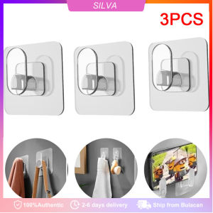 1/3Pcs Transparent Self-Adhesive Hook Behind Door Wall-Mounted Towel Key Adhesive Hook Home Kitchen Bathroom Heavy-Duty Storage Storage Rack