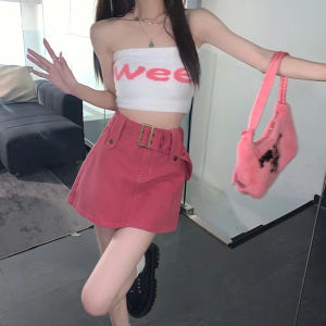 Size 25-34 Denim Shorts Women Summer High Waist Slimming A-line Skirt Anti-skid Wrap Skirt