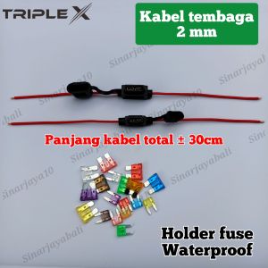 tempat sekring anti air waterproof rumah fuse kabel 2mm skring kecil besar sikring antiair anti-air sekering fius tancap tusuk dx