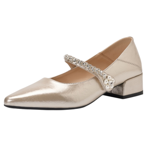 Josiny | French Style Pointy Toe Chunky Heel Strappy Shoe