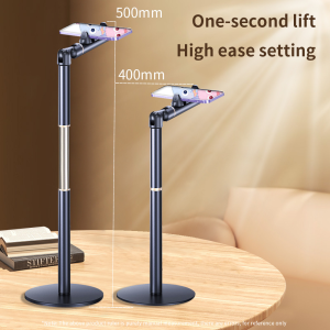 Oatsbasf Phone Holder Desktop Height Adjustable Flexible Multi Angle Adjustable Stand for 4.7-7" Devices for Video Recording