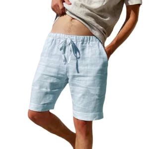Quần Short Chơi Golf Mùa Hè Cho Nam Dáng Rộng Vừa Vặn Thường Ngày Chất Liệu Cotton-linen Pha Trộn Trọng Lượng Nhẹ Phong Cách Trưởng Thành Hợp Thời Trang Quần Lửng