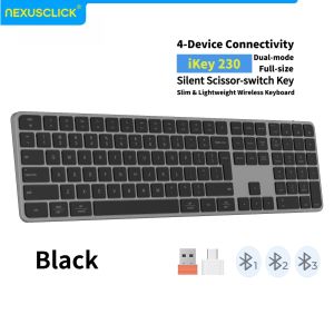 NexusClick Rechargeable Wireless Keyboard Mouse Combo4‑Channel 2.4G BT ConnectionSlim Quiet KeysAdjustable DPI for Mac Office