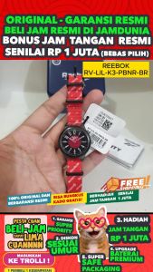 Jam Tangan Reebok Original Wanita Reebok RV-LIL-K3-PBNR-BR - WOMEN CT - CLOTH - MERAH - JAMDUNIA / JAM DUNIA JD18