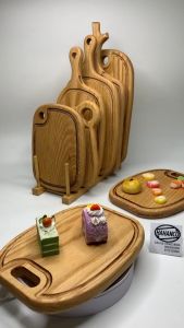 Thớt Gỗ Sồi Nhập Khẩu Mỹ Có Rãnh Bao Quanh(OAK) Bầu Dục Lỗ Dài - CTH559