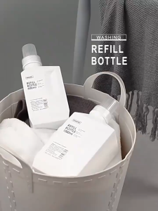 ขวดน้ำยาซักผ้ารีฟิว ขวดรีฟิว ขวดใส่น้ำยาปรับผ้านุ่ม ขนาด 500ml 1000ml ส่งจากไทย มหาเฮงบรรจุภัณฑ์