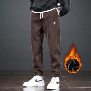 Quần Nhung Kẻ Thời Trang Nam Ống Rộng Mùa Thu Đông Quần Dài Thường Ngày Thoải Mái Thoáng Khí Quần Dài Thể Thao
