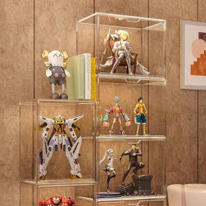 boyandda18 ซ้อนสามมิติ ประหยัดพื้นที่ ฟิกเกอร์ ชั้นวางโมเดลอคริลิค วัสดุอะคริลิคโปร่งใสสูง กล่องโชว์กระเป๋า ชั้นวางของกันฝุ่น