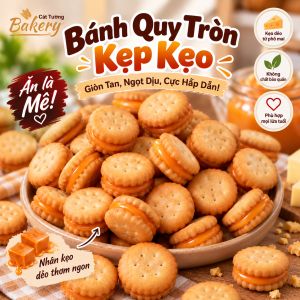 Bánh Quy Tròn Kẹp Phô Mai Kéo Sợi Cát Tường Bakery - Cookie Giòn Thơm Handmade (200g/400g)