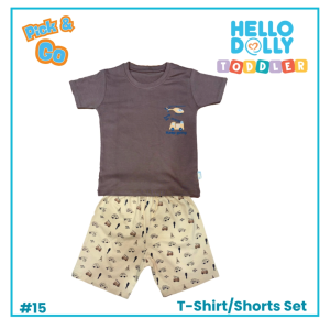 Hello Dolly Pick & Go Toddler Set for Boys | Limited Edition Car & Animal Print T-Shirt & Shorts