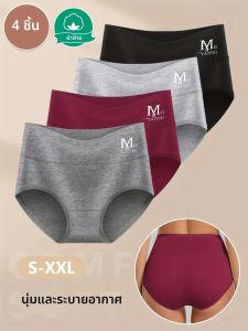 MIOTAN กางเกงในสตรีเอวสูงควบคุมหน้าท้อง 4 ชิ้น - ชุดชั้นในผ้าฝ้ายนุ่มระบายอากาศ การควบคุมหน้าท้องและการสนับสนุนท่าทาง 4