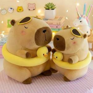 Gấu Bông Capybara Đeo Phao Bơi Vịt 30cm Dễ Thương Thú Nhồi Bông Mềm Mại Quà Tặng & Trang Trí Dành Cho Mọi Dịp