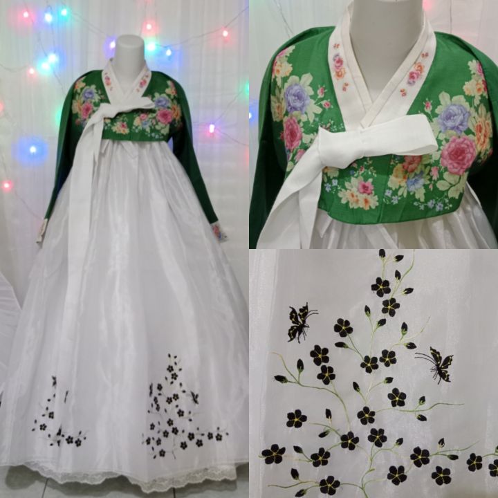 Hanbok korea hanbok wanita hanbok hijau putih Lazada Indonesia