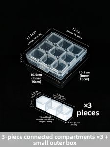 MRUN | Multi-compartment Transparent Nails Tools Storage Box