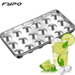 Fypo 18 khe đá viên Maker 304 thép không gỉ Băng đông lạnh khuôn dùng cho thực phẩm hộ gia đình Ice Hockey tủ đông nhanh chóng demolding Ice hộp lưới 18 lưới hộp làm đá viên khay với nắp