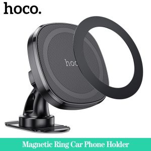 HOCO H35 Dashboard Magnetic Car Phone Holder Magnetic Ring Car Holder Car Accessories Center Console Holder For iPh 12/13/14/15 Series Android Universal