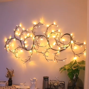Bendable Willow VineLights Branch Lights USB Rattan Tree DecorativeLight Night Light For Wall Bedroom Tree Branch Lights Room layout flickering lights Vine Fairy Christmas