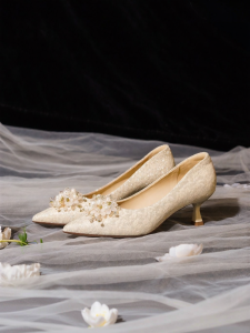 Josiny | Bridal French Style Pointed Toe High Heel Shoes