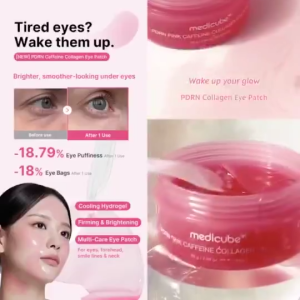 MEDICUBE PDRN Pink Caffeine Collagen Eye Patch 60ea Hydrogel Under Eye Mask Salmon PDRN Caffeine Retinol Peptide Dark Circle Depuff Fine Line 30 Pairs